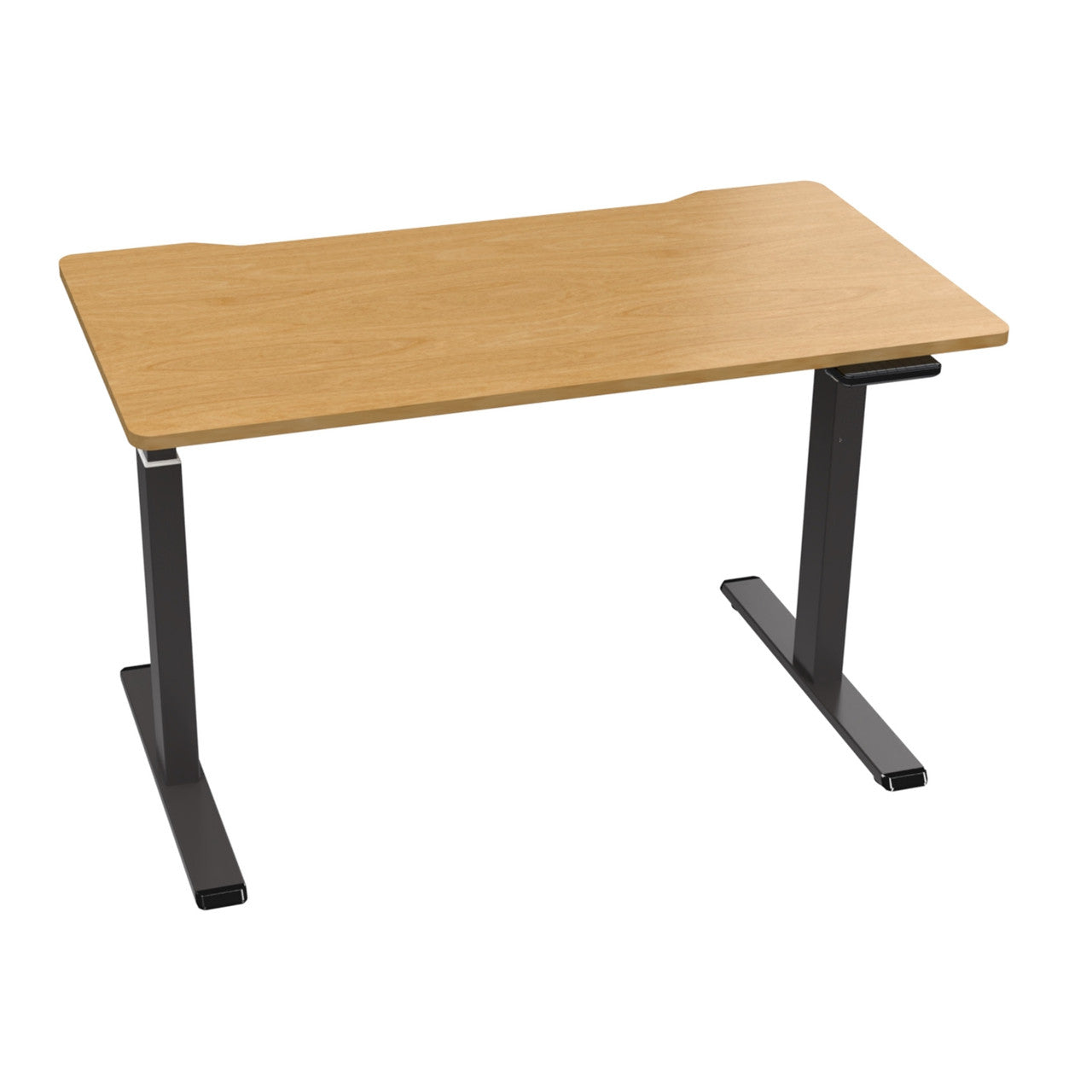 Mount It - Light Wood-Adjustable Electric Standing Desk With Matte Black Legs