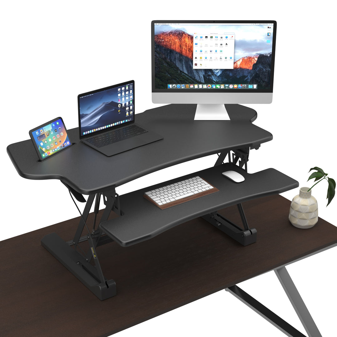 Mount It - Extra Wide Height Adjustable Standing Desk Converter