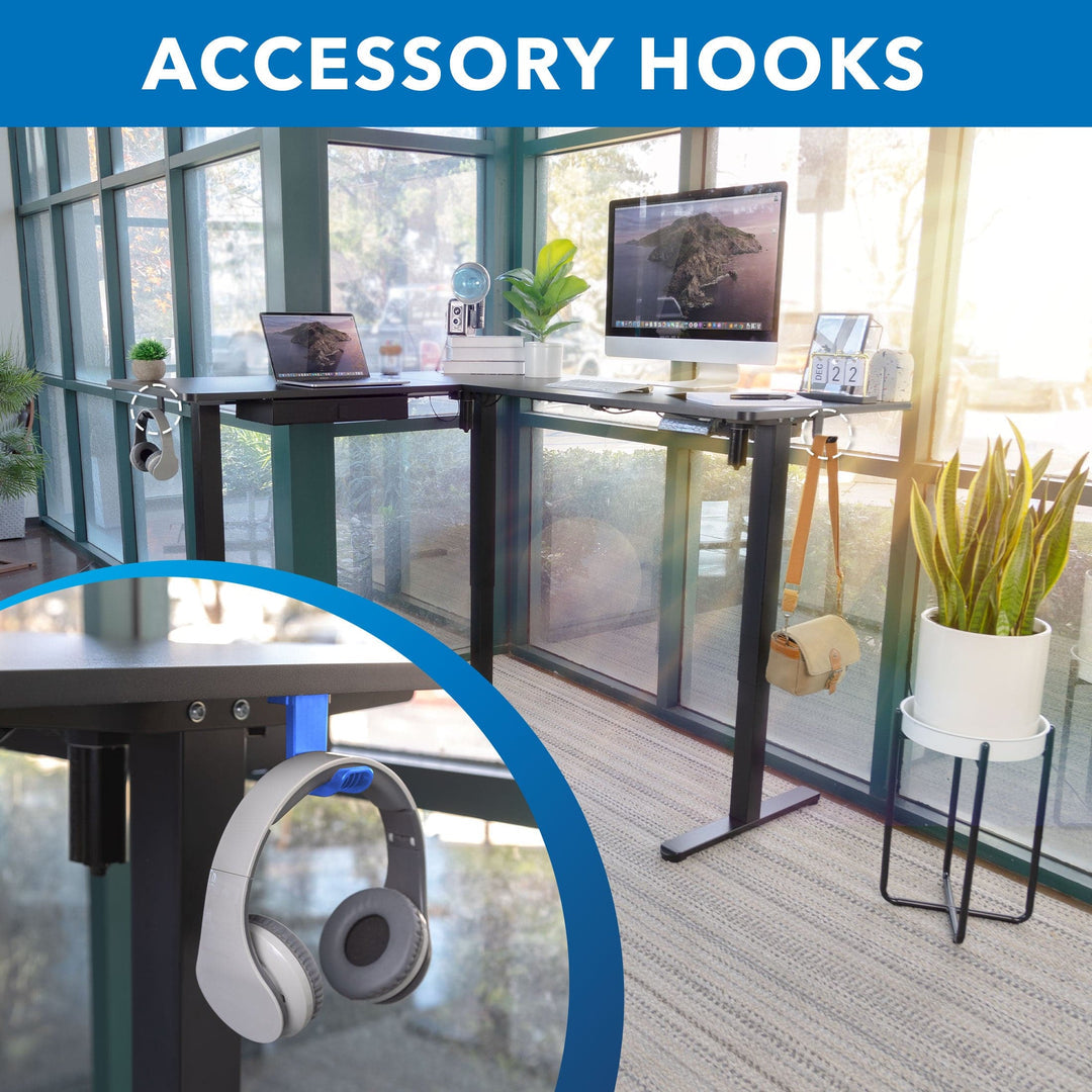 Mount It - Large Height Adjustable Corner Sit-Stand Desk
