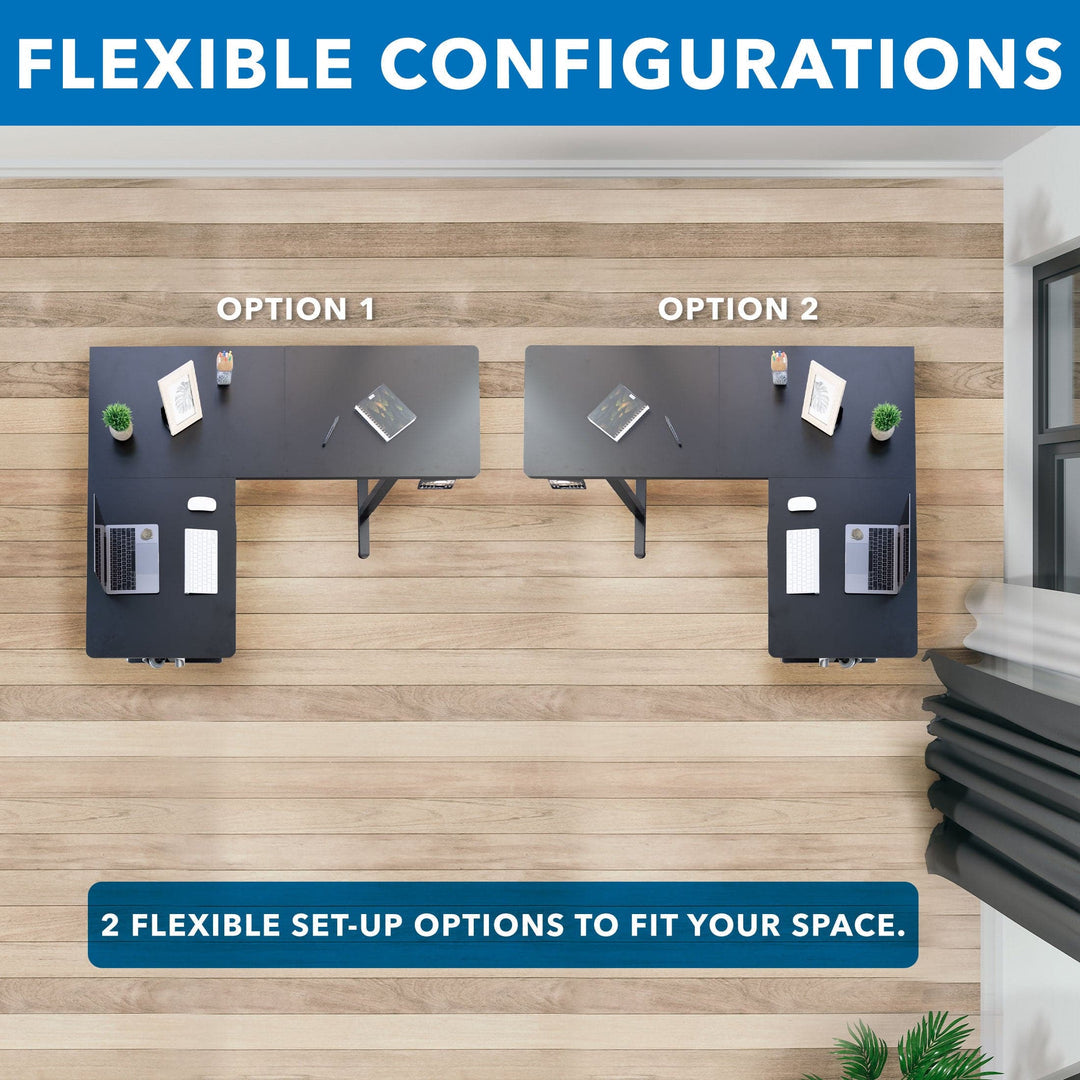 Mount It - Large Height Adjustable Corner Sit-Stand Desk