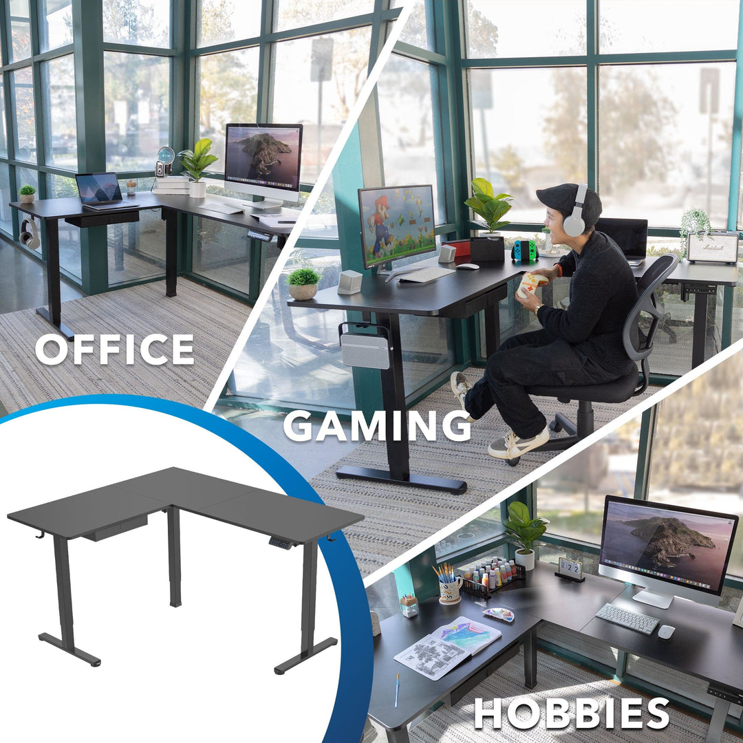 Mount It - Large Height Adjustable Corner Sit-Stand Desk