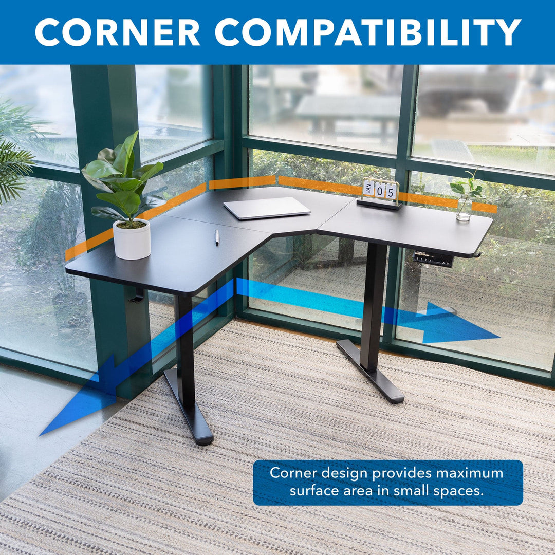 Mount It - Height Adjustable Corner Sit-Stand Desk