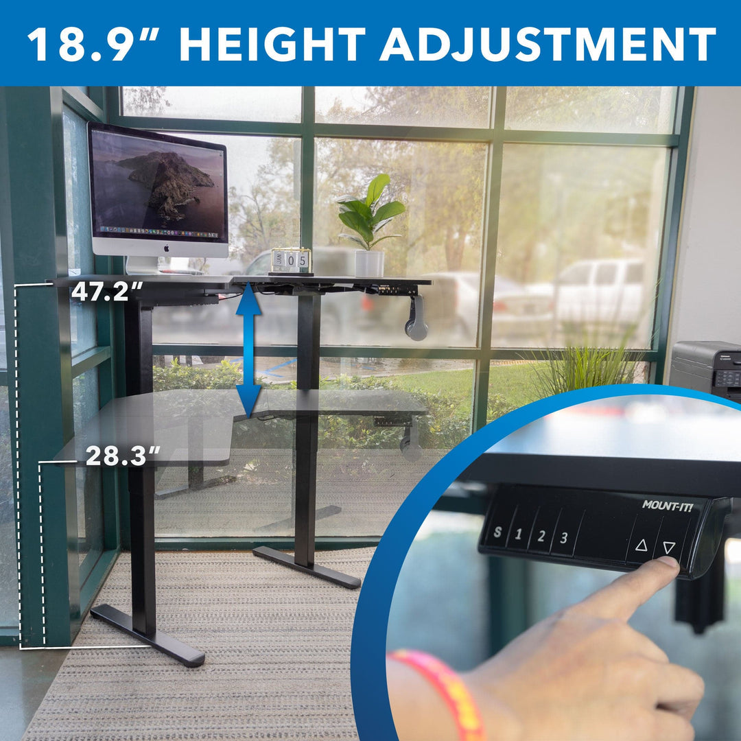 Mount It - Height Adjustable Corner Sit-Stand Desk