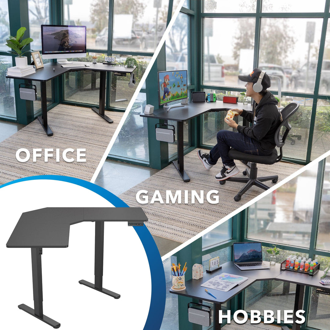 Mount It - Height Adjustable Corner Sit-Stand Desk