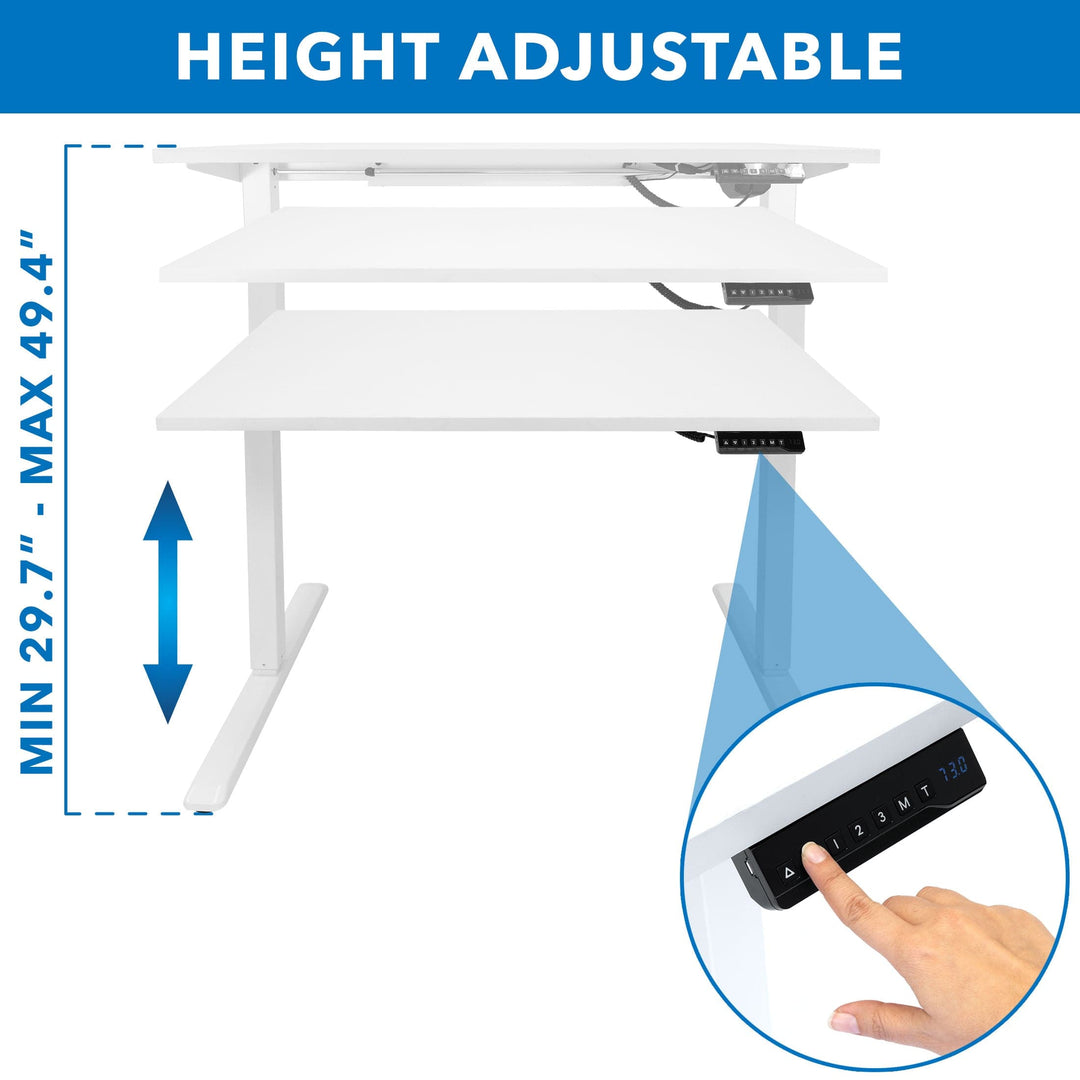 Mount It - Electric Standing Desk with 48" Tabletop - White Base