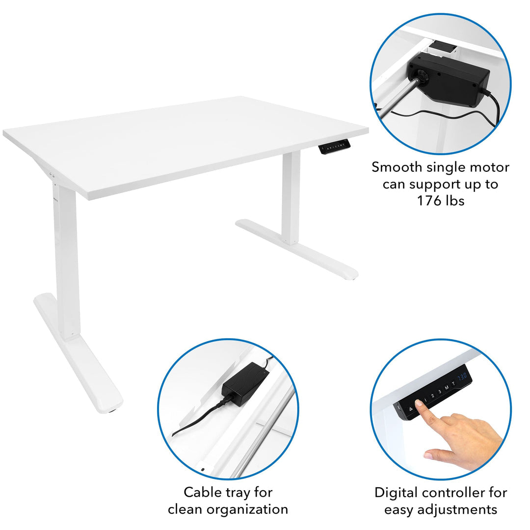 Mount It - Electric Standing Desk with 48" Tabletop - White Base