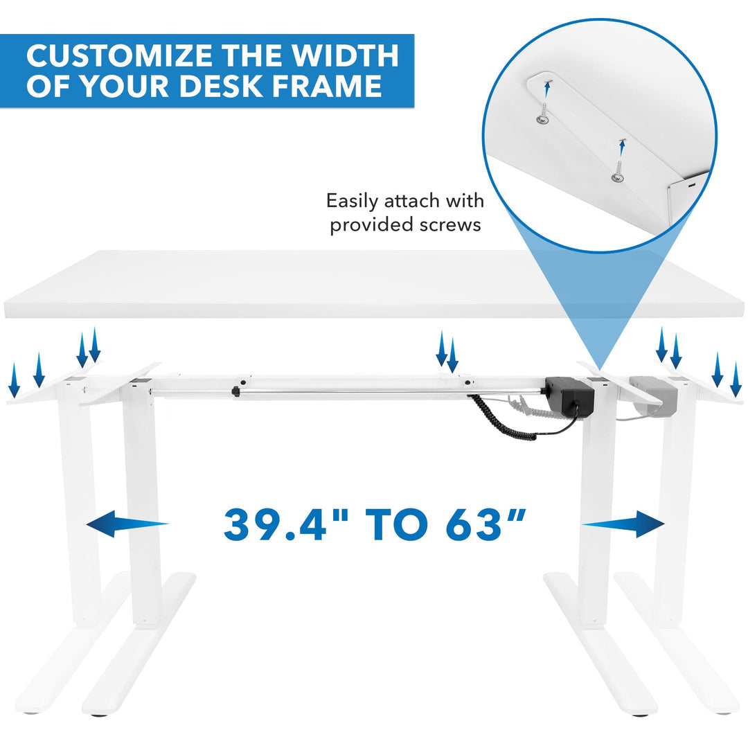 Mount It - Electric Standing Desk with 48" Tabletop - White Base
