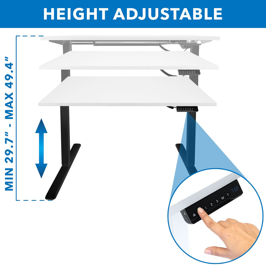 Mount It - Electric Standing Desk with 48" Tabletop - Black Base