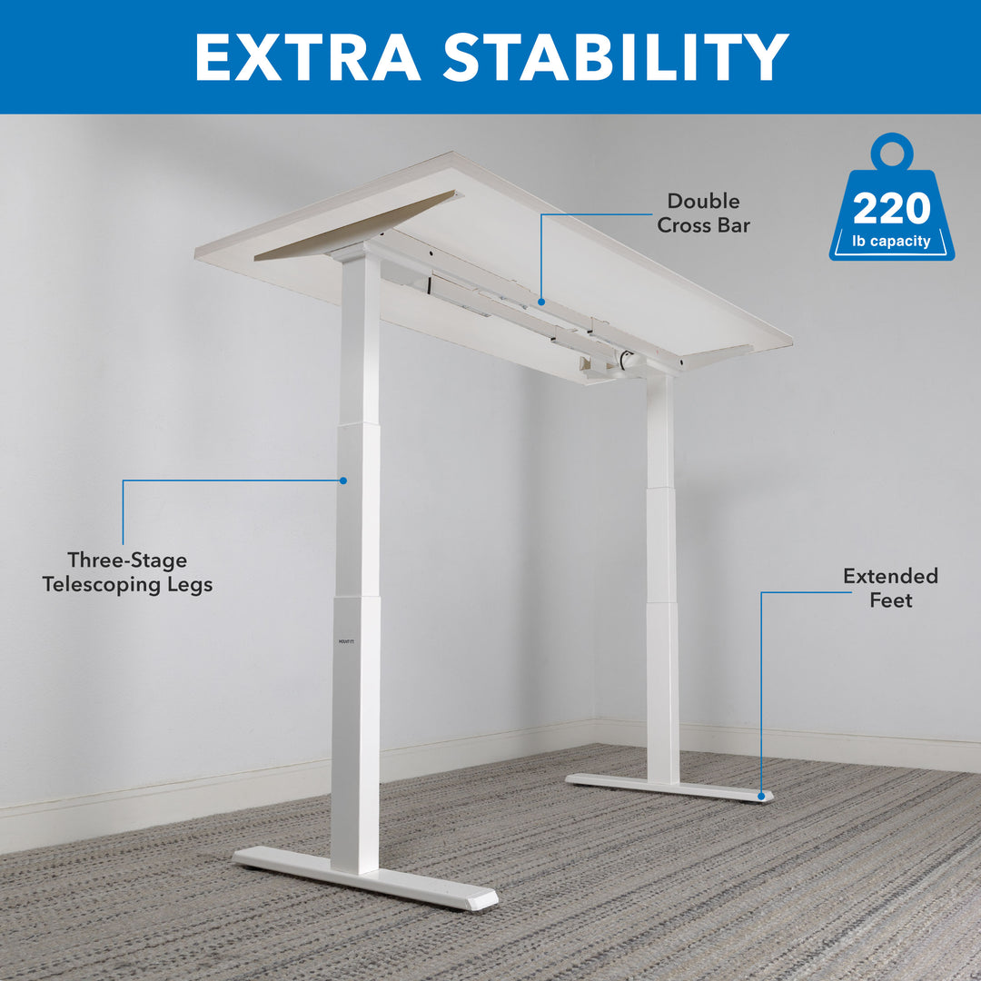 Mount It - Ultimate Dual Motor Electric Standing Desk with 48" Tabletop - White Base