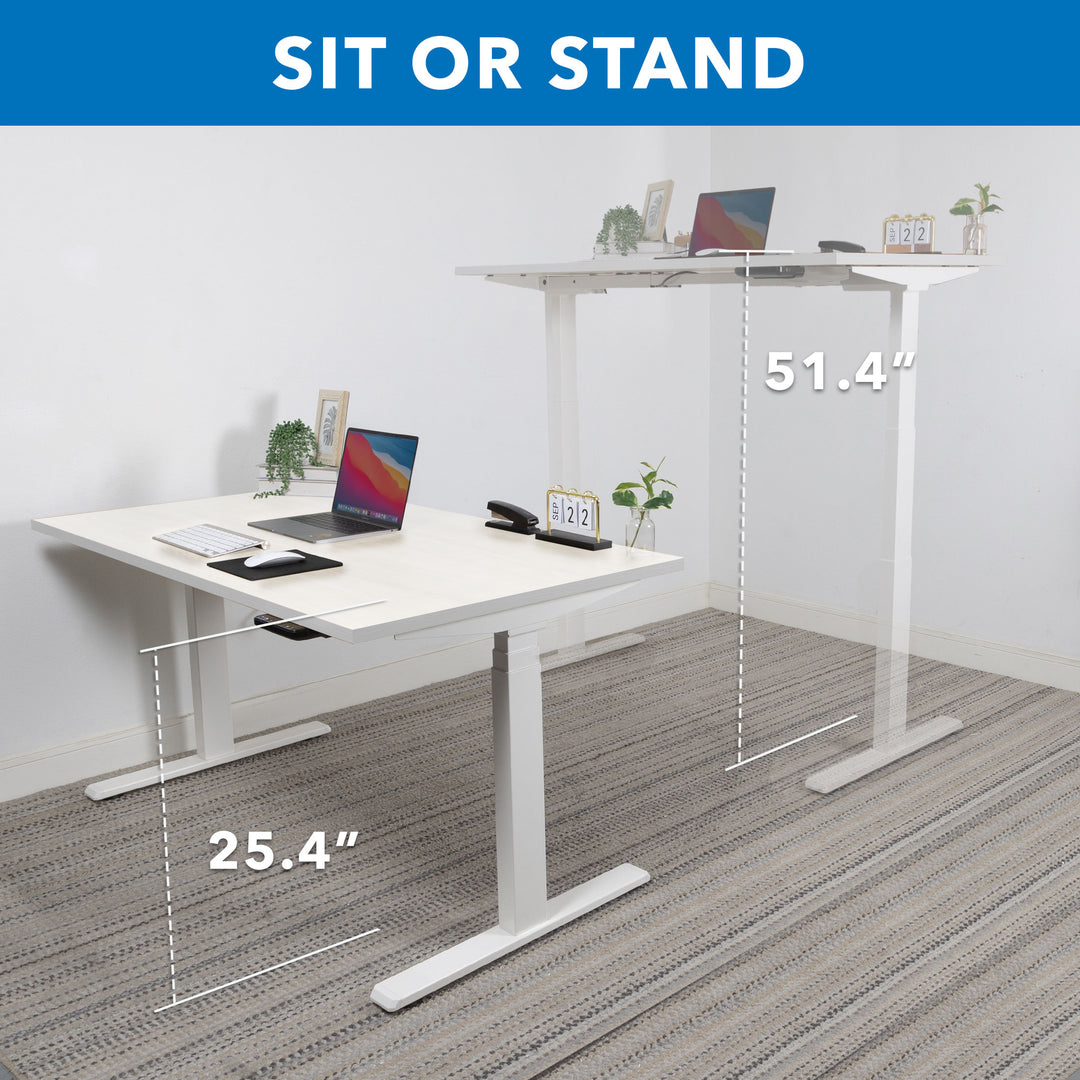 Mount It - Ultimate Dual Motor Electric Standing Desk with 48" Tabletop - White Base