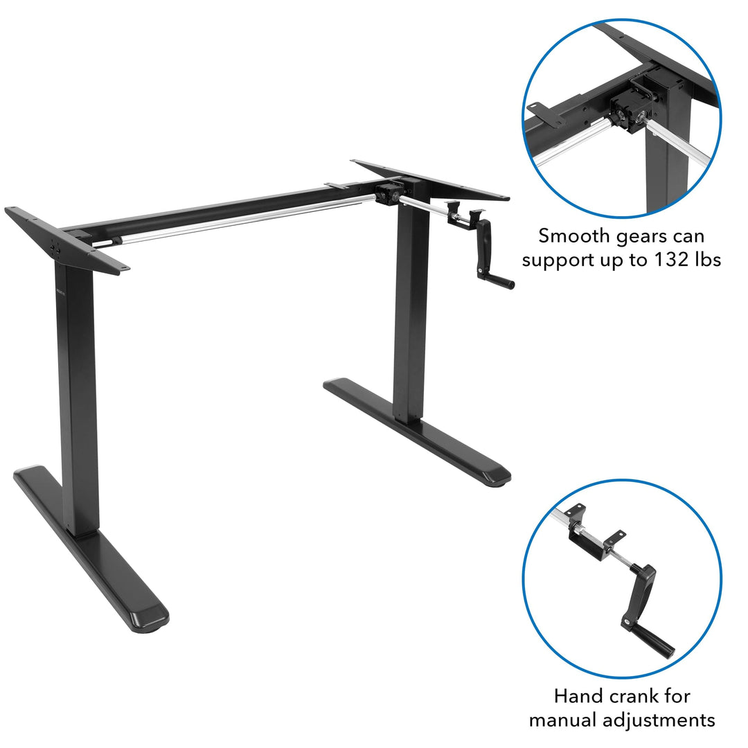Mount It - Hand Crank Standing Desk Frame with 48" Tabletop