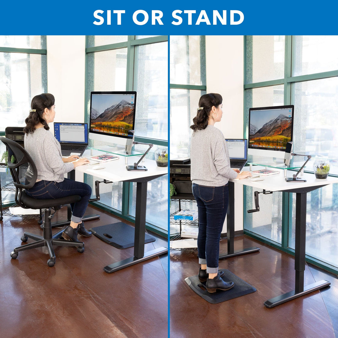 Mount It - Hand Crank Standing Desk Frame with 48" Tabletop