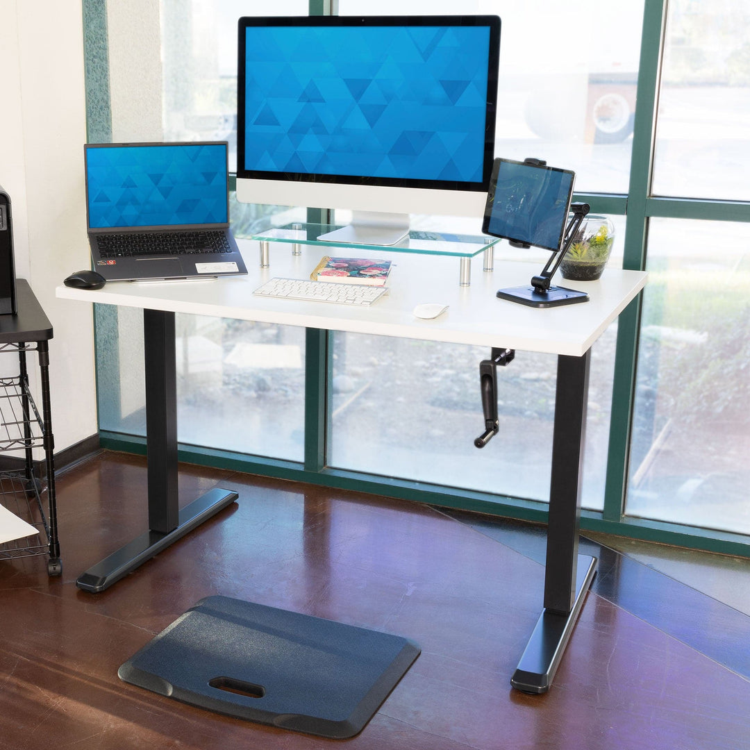 Mount It - Hand Crank Standing Desk Frame with 48" Tabletop