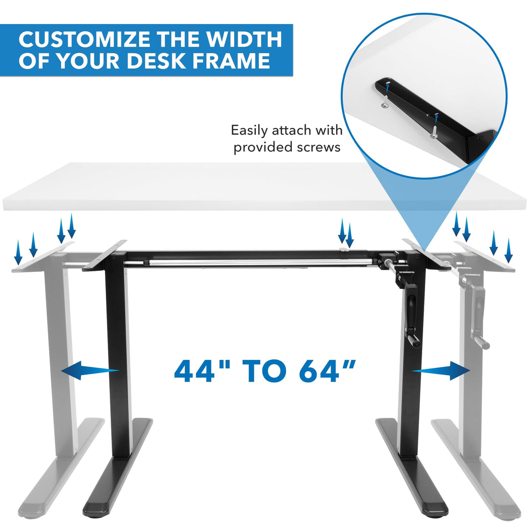 Mount It - Hand Crank Standing Desk Frame with 48" Tabletop