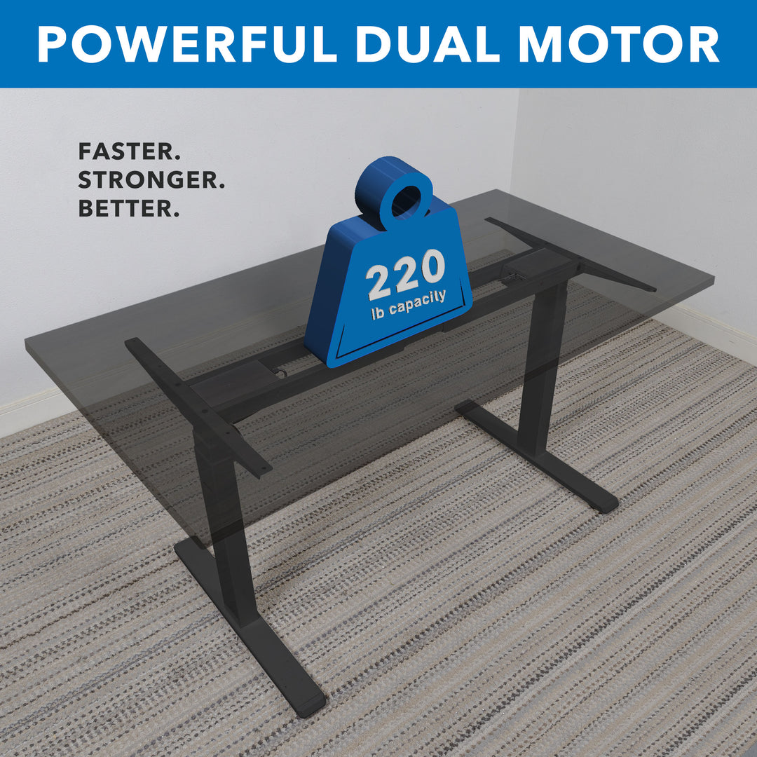 Mount It - Ultimate Dual Motor Electric Standing Desk with 55" Tabletop - Black Base