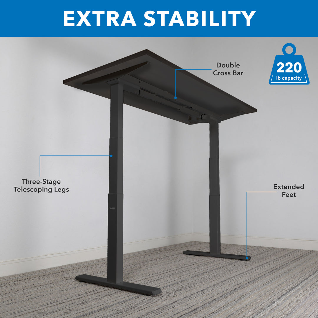 Mount It - Ultimate Dual Motor Electric Standing Desk with 55" Tabletop - Black Base
