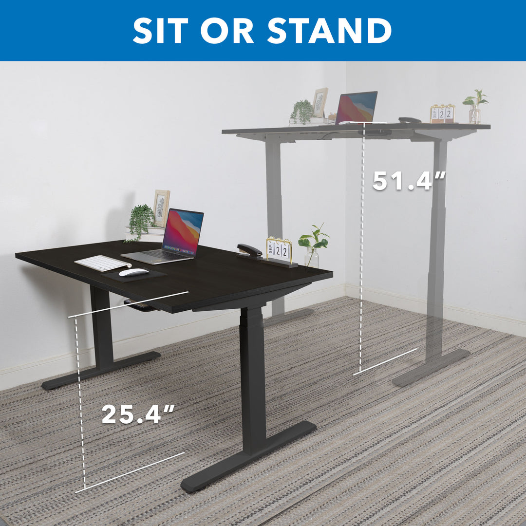 Mount It - Ultimate Dual Motor Electric Standing Desk with 55" Tabletop - Black Base
