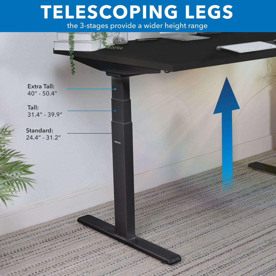 Mount It - Ultimate Dual Motor Electric Standing Desk with 55" Tabletop - Black Base