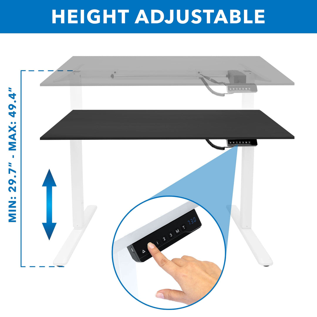 Mount It - Electric Standing Desk with 55" Tabletop - White Base