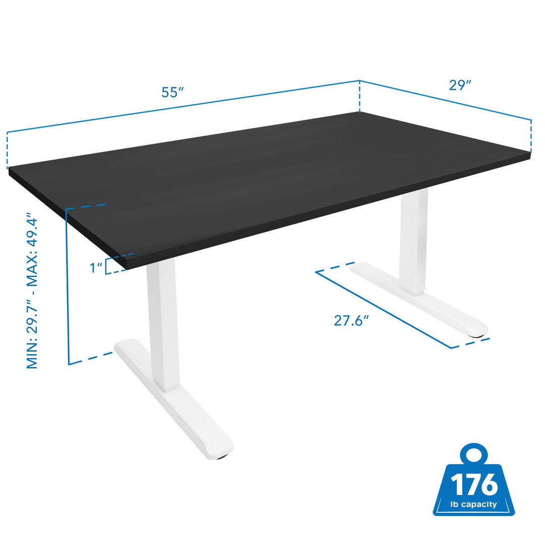 Mount It - Electric Standing Desk with 55" Tabletop - White Base