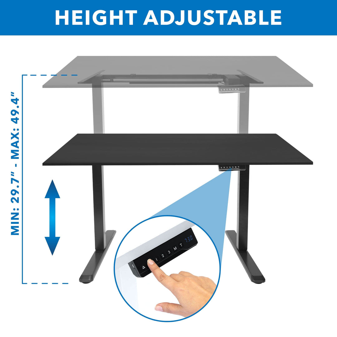 Mount It - Electric Standing Desk with 55" Tabletop - Black Base