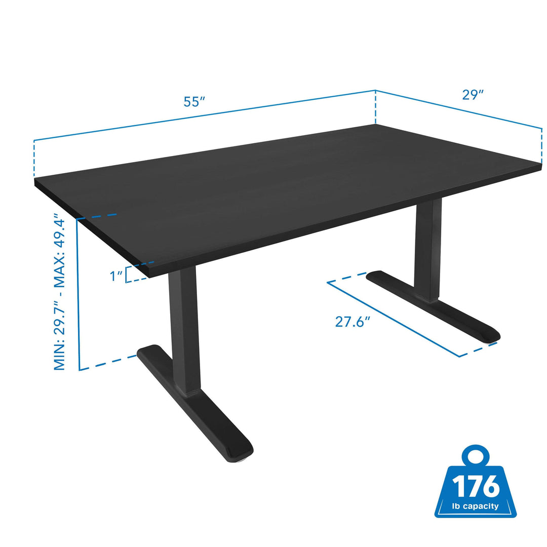 Mount It - Electric Standing Desk with 55" Tabletop - Black Base