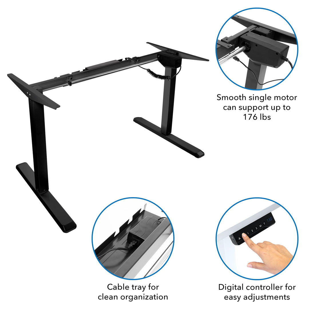 Mount It - Electric Standing Desk with 55" Tabletop - Black Base