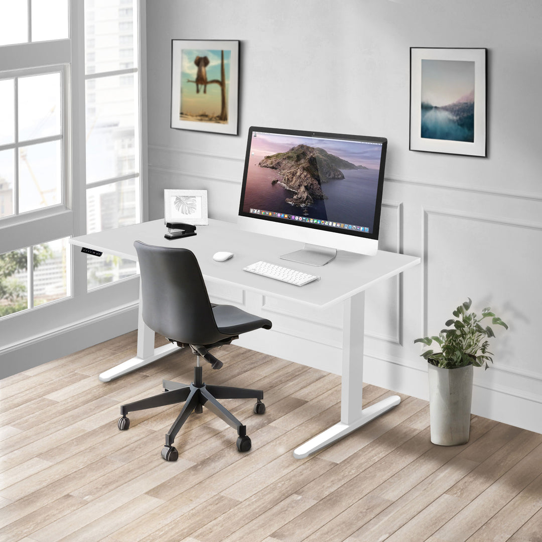 Mount It - Dual Motor Electric Standing Desk with 55" Tabletop - White Base