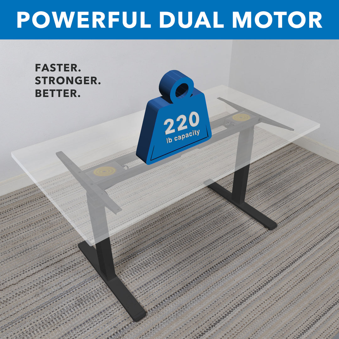 Mount It - Ultimate Dual Motor Electric Standing Desk with 48" Tabletop - Black Base