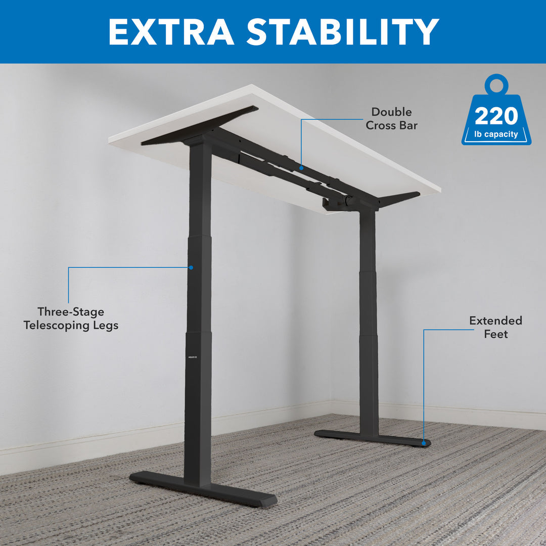 Mount It - Ultimate Dual Motor Electric Standing Desk with 48" Tabletop - Black Base