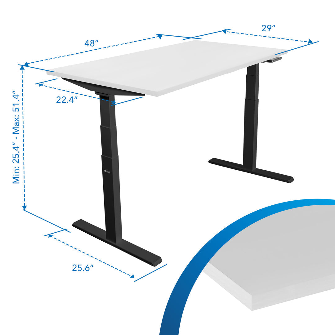Mount It - Ultimate Dual Motor Electric Standing Desk with 48" Tabletop - Black Base
