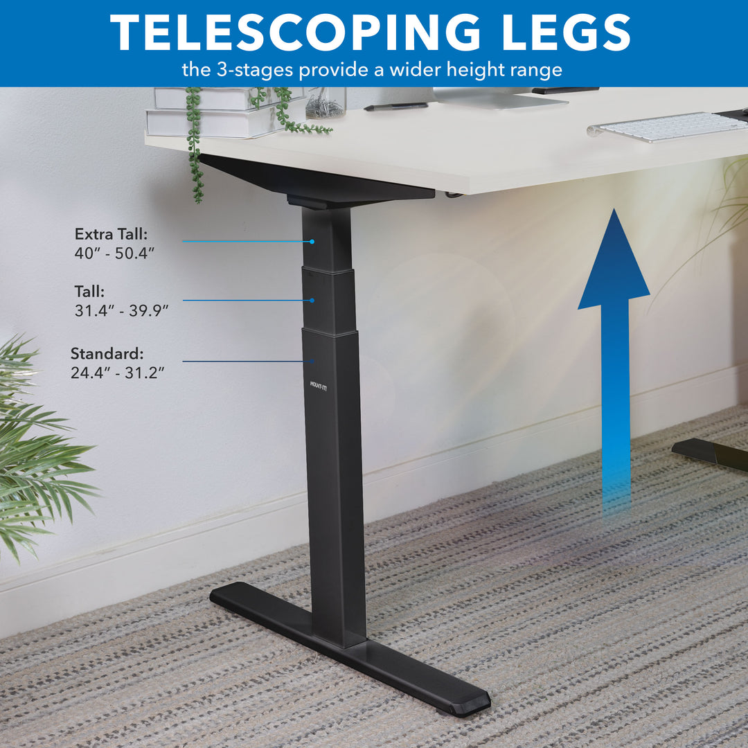Mount It - Ultimate Dual Motor Electric Standing Desk with 48" Tabletop - Black Base