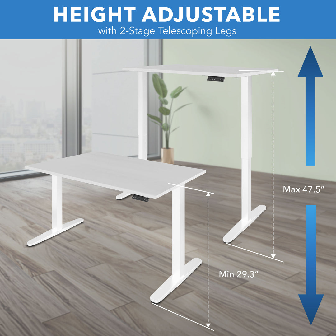 Mount It - Dual Motor Electric Standing Desk with 48" Tabletop - White Base