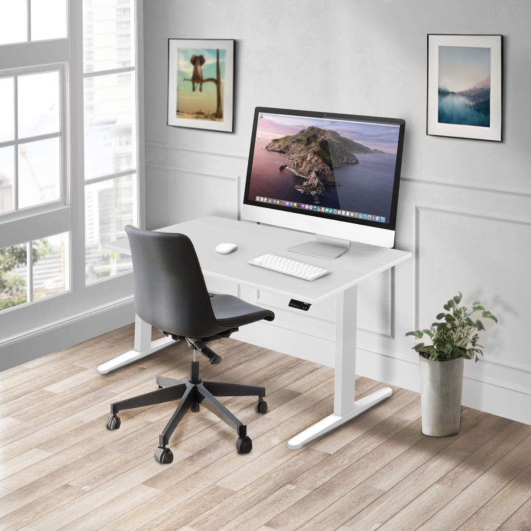 Mount It - Dual Motor Electric Standing Desk with 48" Tabletop - White Base
