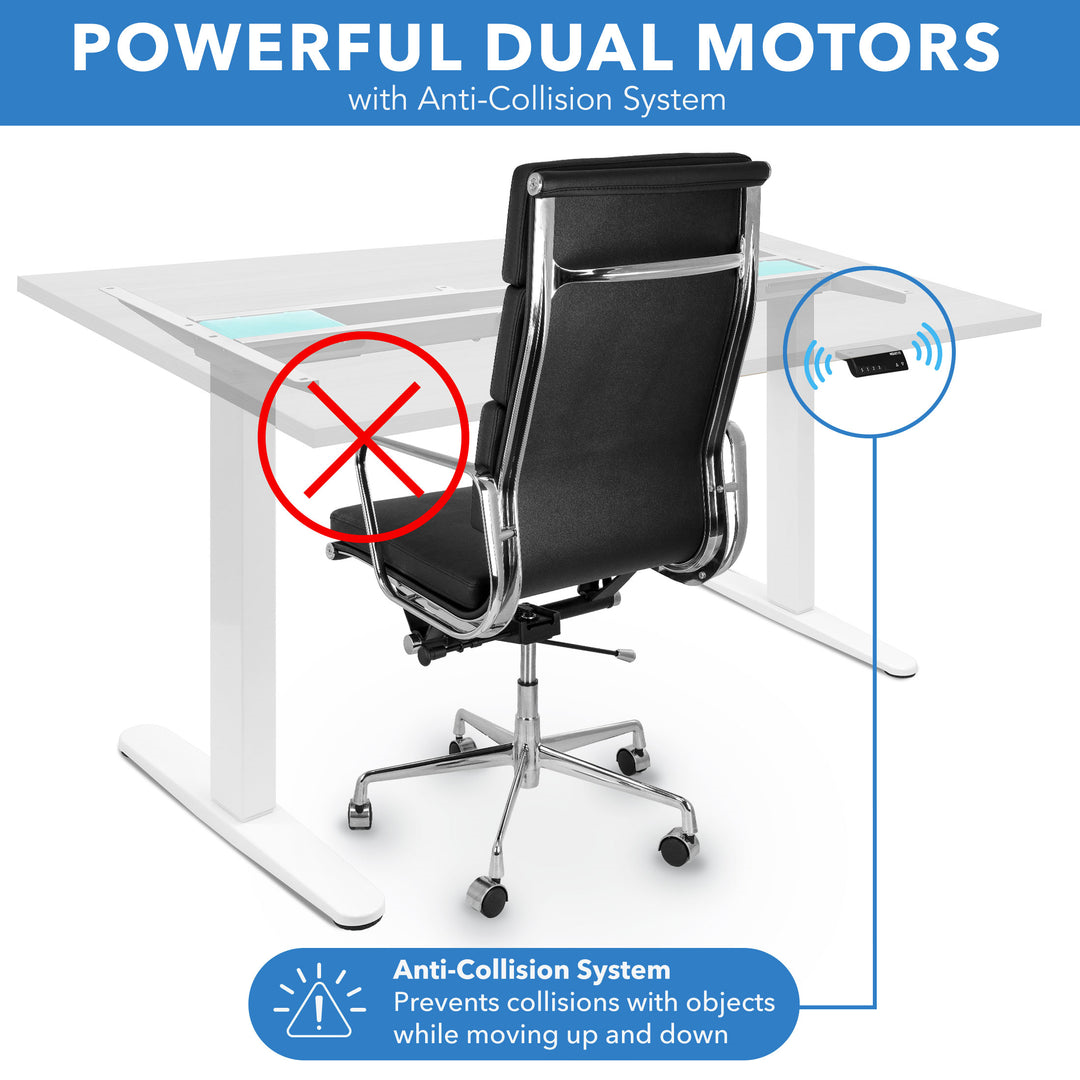 Mount It - Dual Motor Electric Standing Desk with 48" Tabletop - White Base