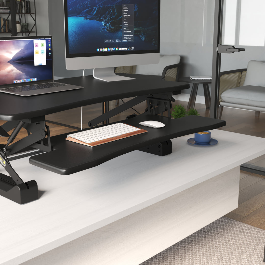 Mount It - Extra Wide Height Adjustable Standing Desk Converter