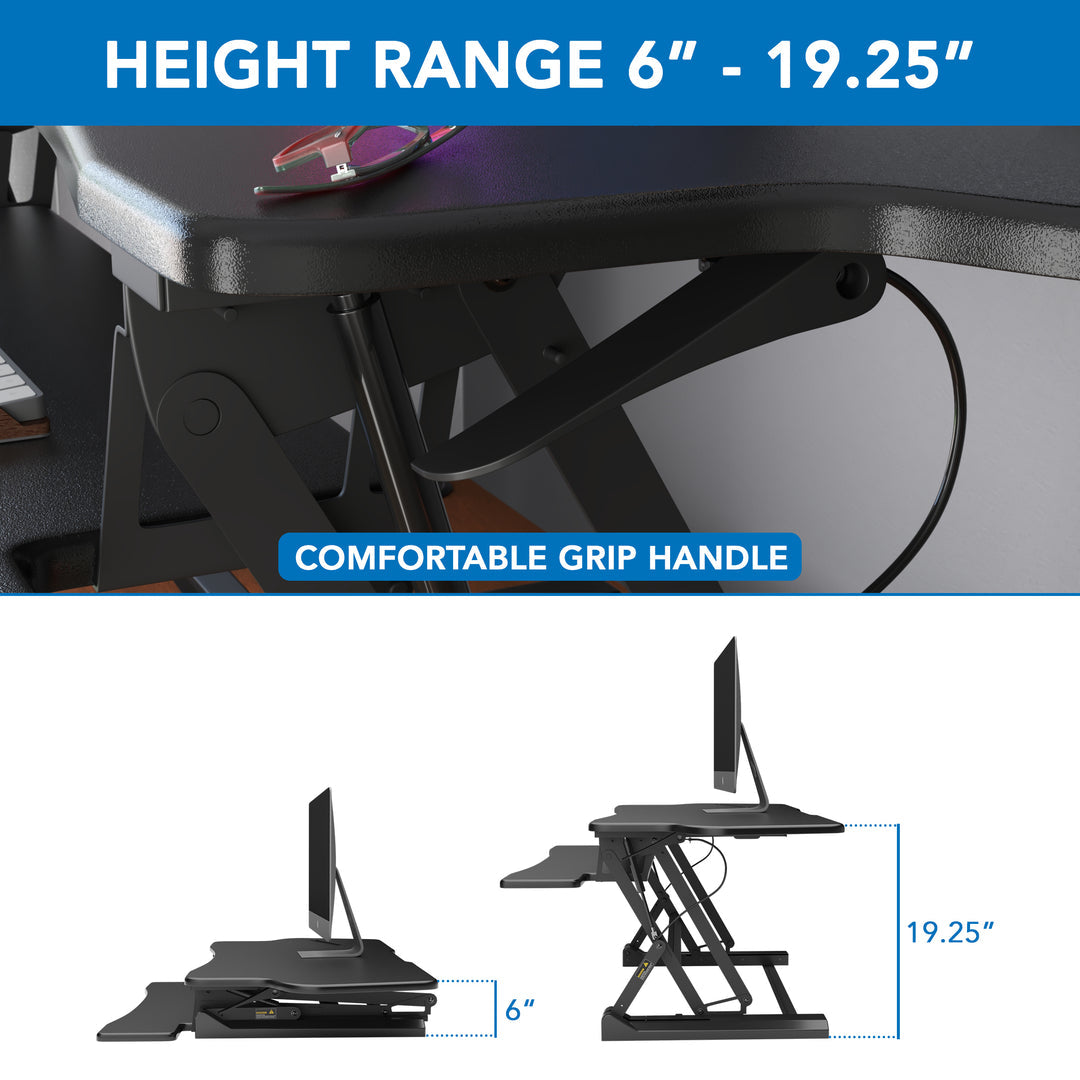 Mount It - Extra Wide Height Adjustable Standing Desk Converter