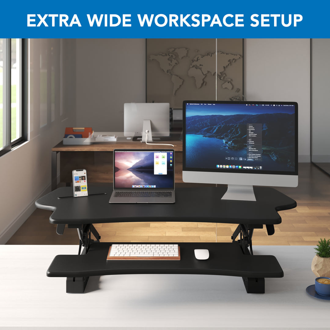 Mount It - Extra Wide Height Adjustable Standing Desk Converter