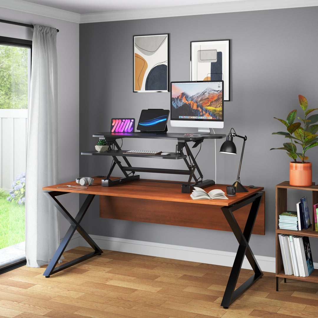 Mount It - Extra Wide Height Adjustable Standing Desk Converter