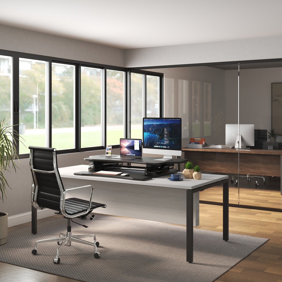 Mount It - Extra Wide Height Adjustable Standing Desk Converter