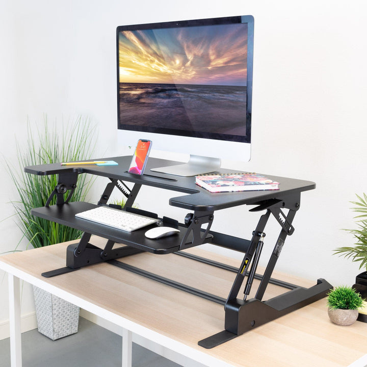 Mount It - Wide Standing Desk Converter with Gas Spring