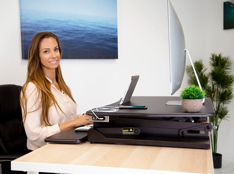 Mount It - Electric Desk Converter with Built In USB Port