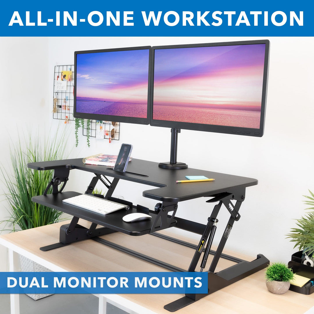 Mount It - Sit-Stand Desk Converter with Dual Monitor Mount