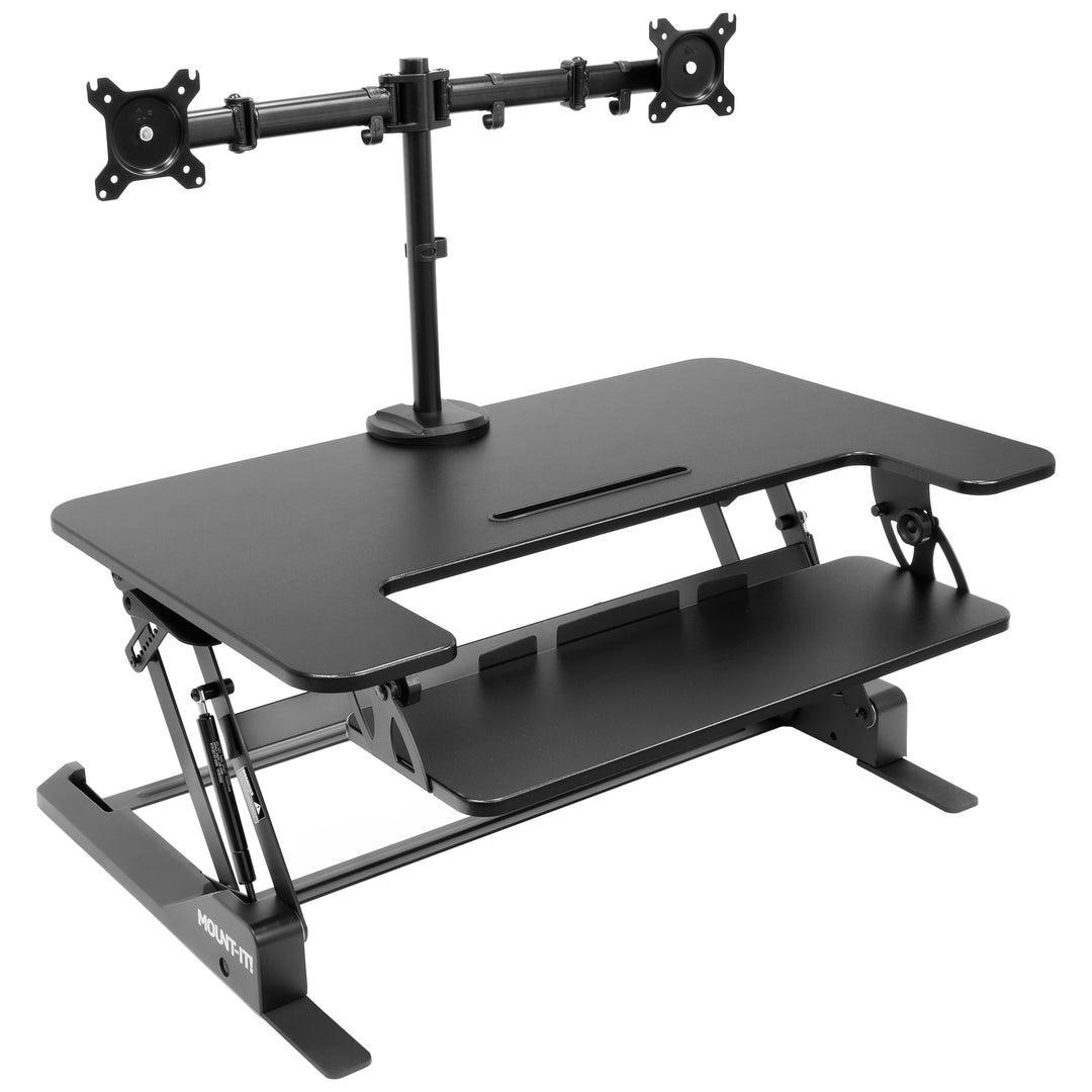 Mount It - Sit-Stand Desk Converter with Dual Monitor Mount