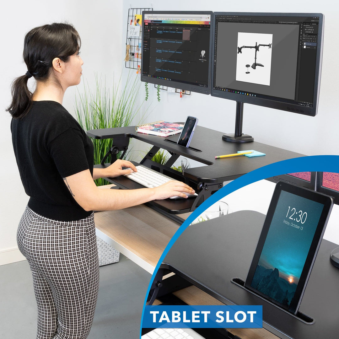 Mount It - Sit-Stand Desk Converter with Dual Monitor Mount