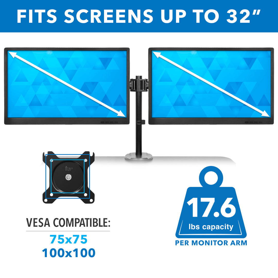 Mount It - Sit-Stand Desk Converter with Dual Monitor Mount