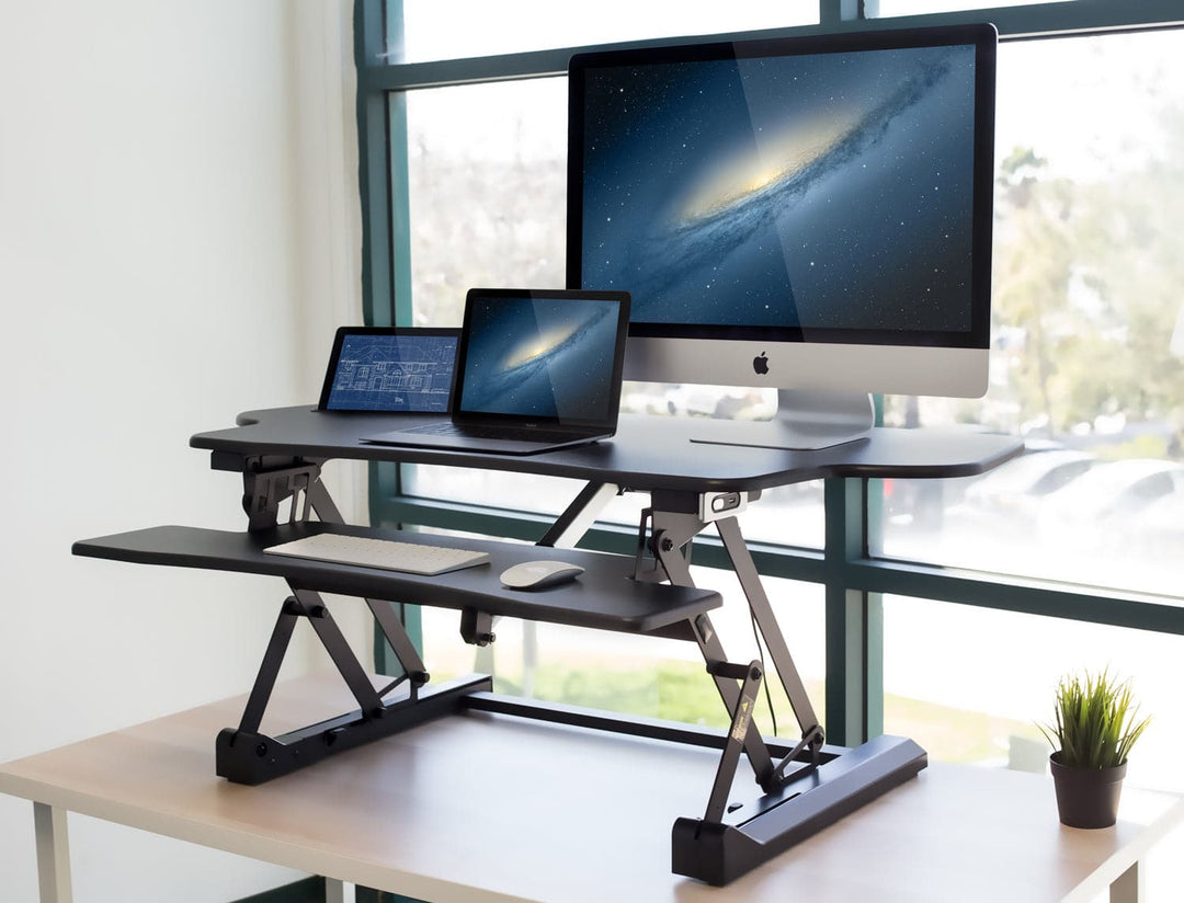 Mount It - Electric Standing Desk Converter with Large Platform | MI-7962