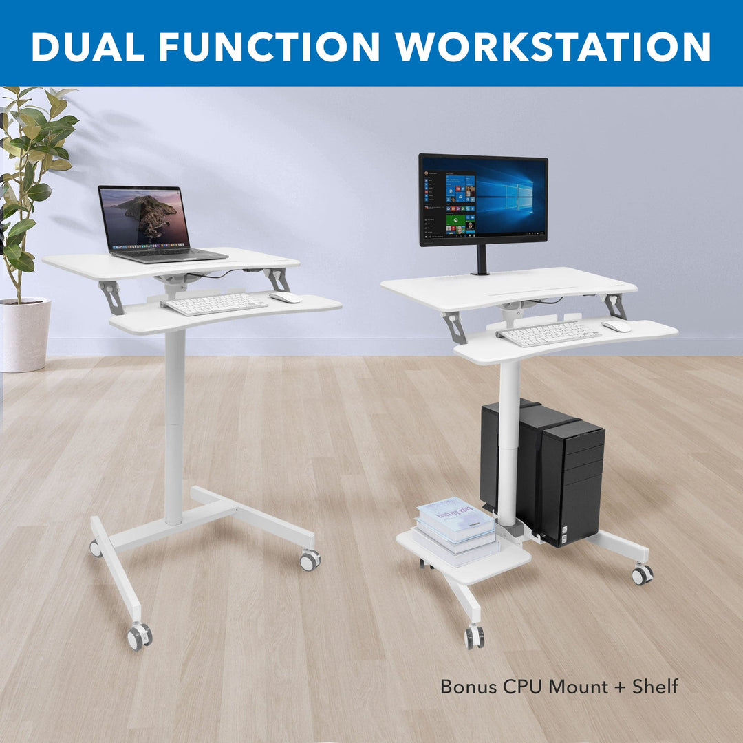 Mount It - Mobile Sit-Stand Computer Workstation