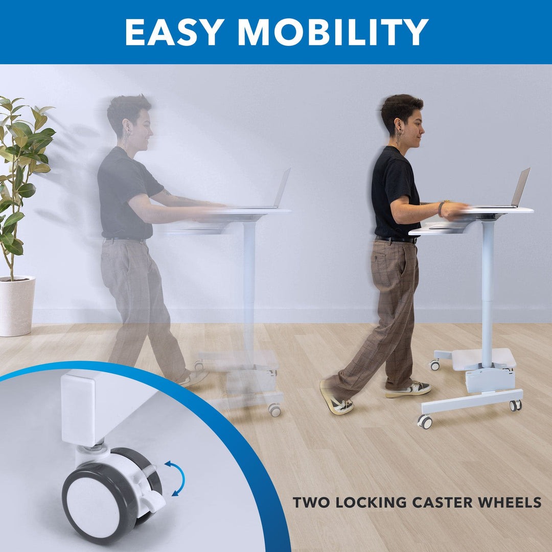 Mount It - Mobile Sit-Stand Computer Workstation