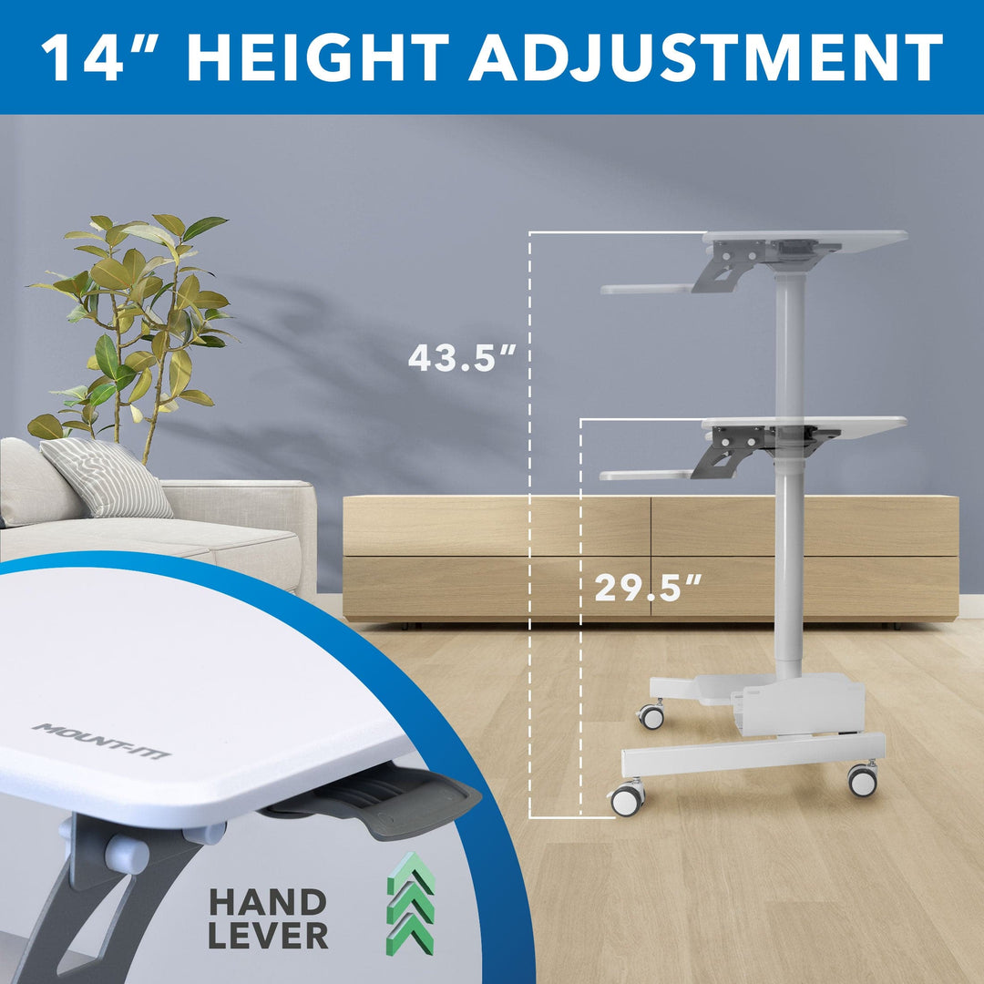Mount It - Mobile Sit-Stand Computer Workstation
